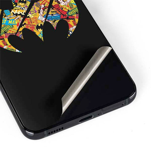 DC Comics Batman Silhouette Logo Vintage Pattern Galaxy S22 Skin